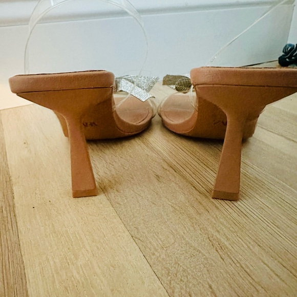 NWOT Zara Vinyl Slingback with Rhinestone Bows - Picture 6 of 6